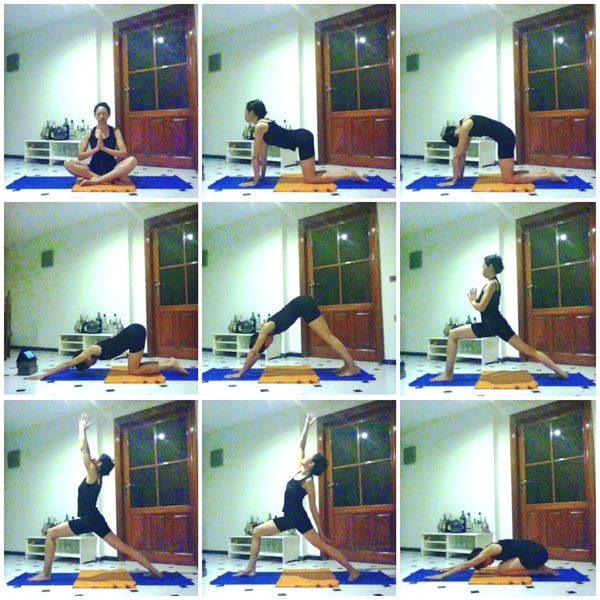 postures de yoga posture du guerrier I Virabhadrasana I